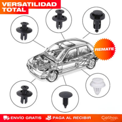 KIT DE CLIPS "REMACHES" PARA CARRO - 100 PIEZAS + Organizador Para Carro GRATIS🎁