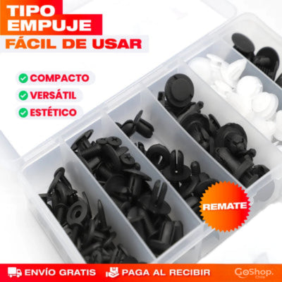 KIT DE CLIPS "REMACHES" PARA CARRO - 100 PIEZAS + Organizador Para Carro GRATIS🎁