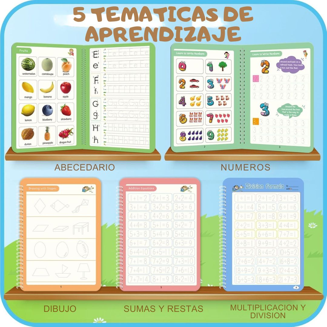 Cuadernos ScribeKids con tinta que desaparece sola al secarse