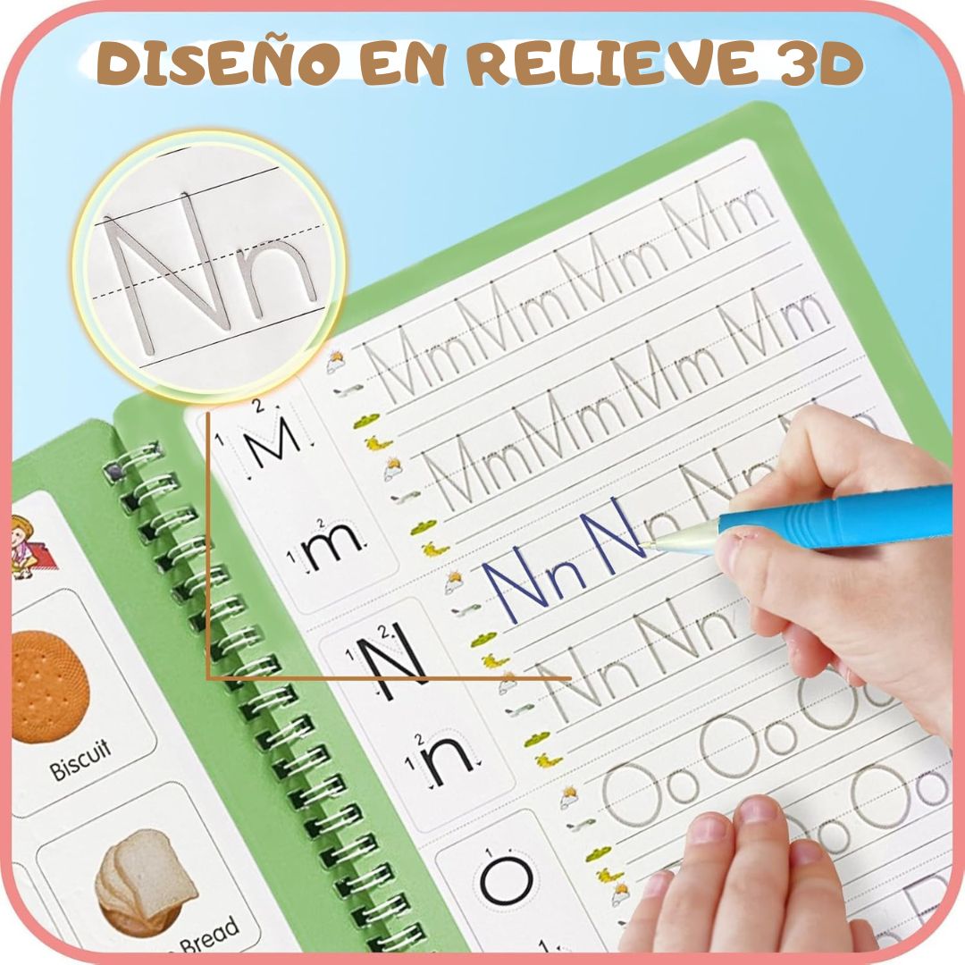 Niña aprendiendo a escribir letras y números con ScribeKids