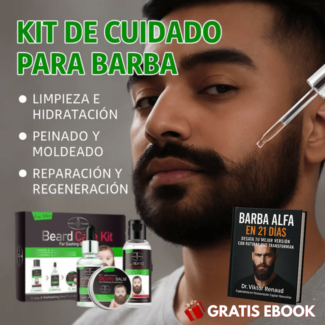 Barbex™️ 3 en 1: Estimula, Engrosa y Moldea Tu Barba – 100% Natural + 🎁EBOOK: Barba Alfa en 21 Días