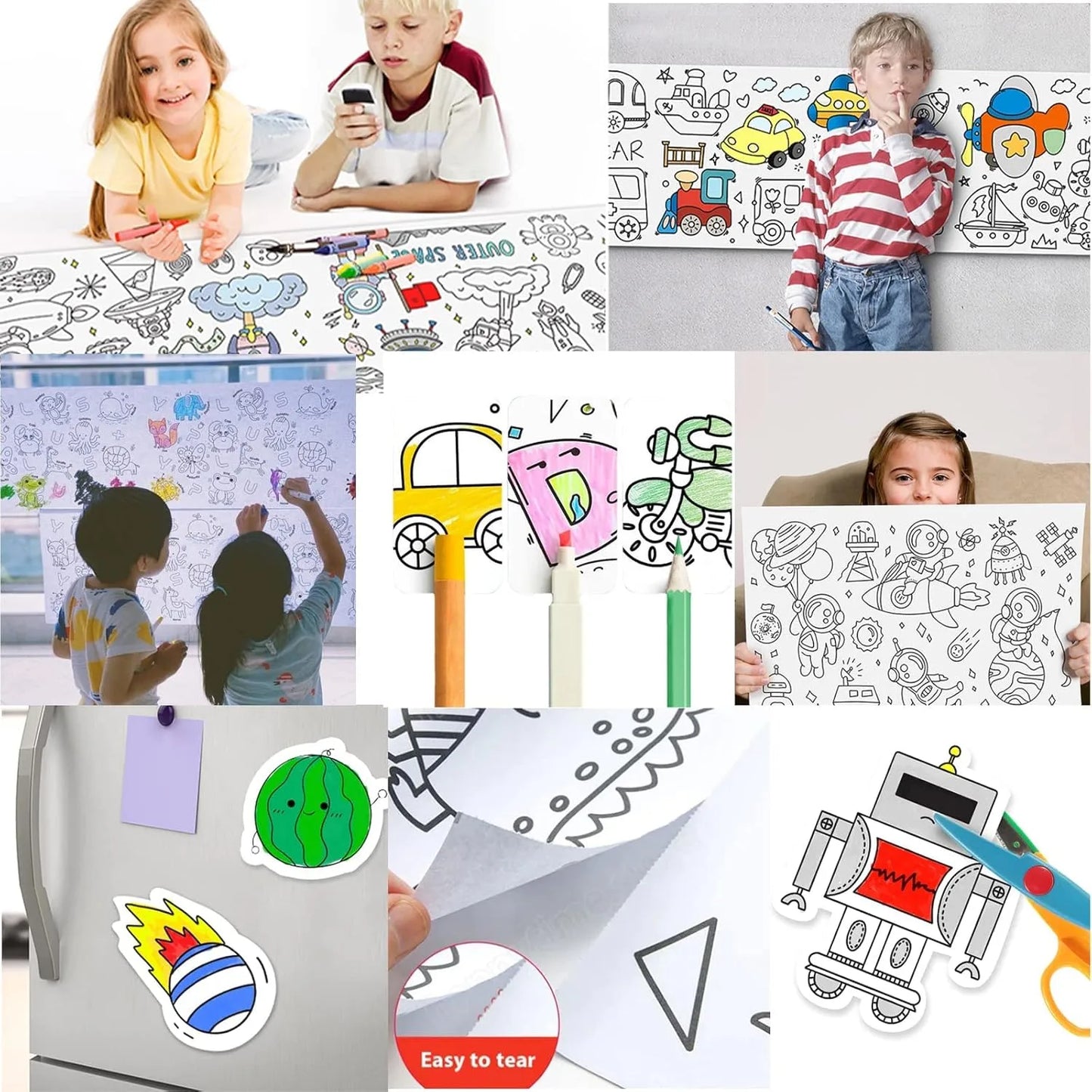PintaFun™: Rollo de 3 metros de Papel para Colorear