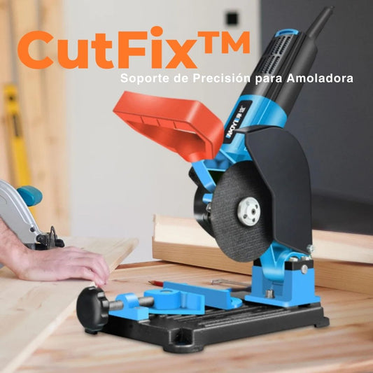CutFix™ Convierte tu esmeril angular en una cortadora de banco segura y precisa.
