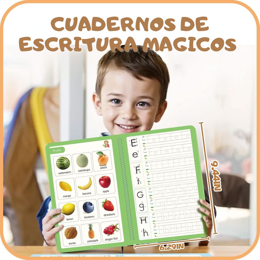 Trazos guiados en cuaderno mágico reutilizable para niños

