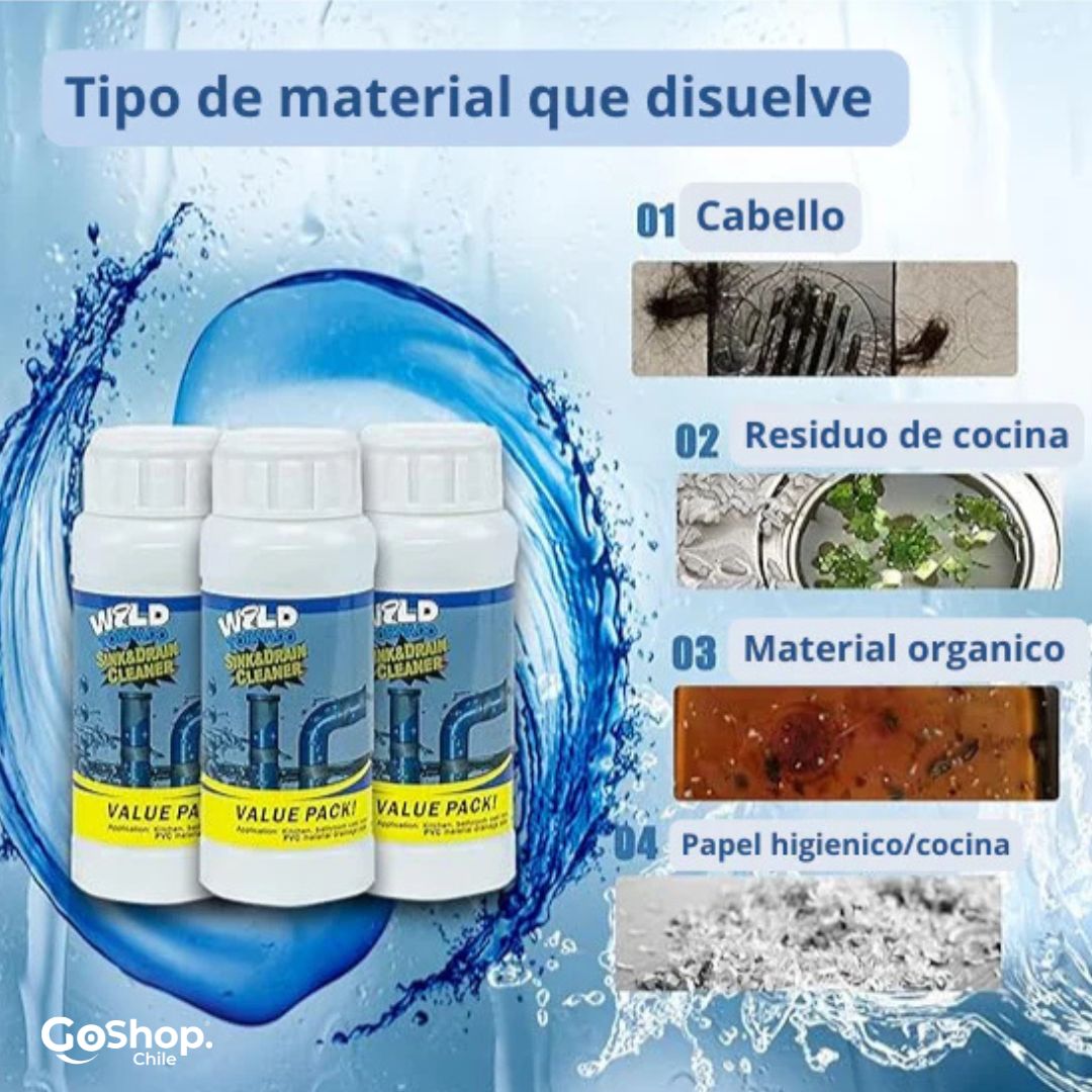 Vista del destapador de drenaje con mango ergonómico y punta flexible